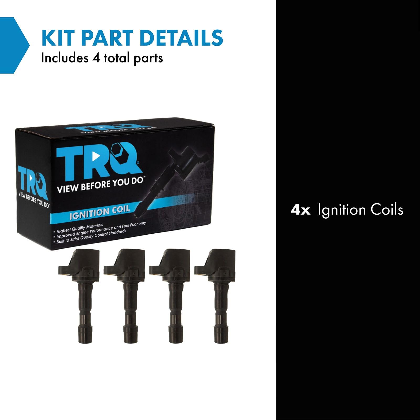 Trq Ignition Coil Set Compatible With 2011-2016 Honda Cr-Z 2009-2013 Fit