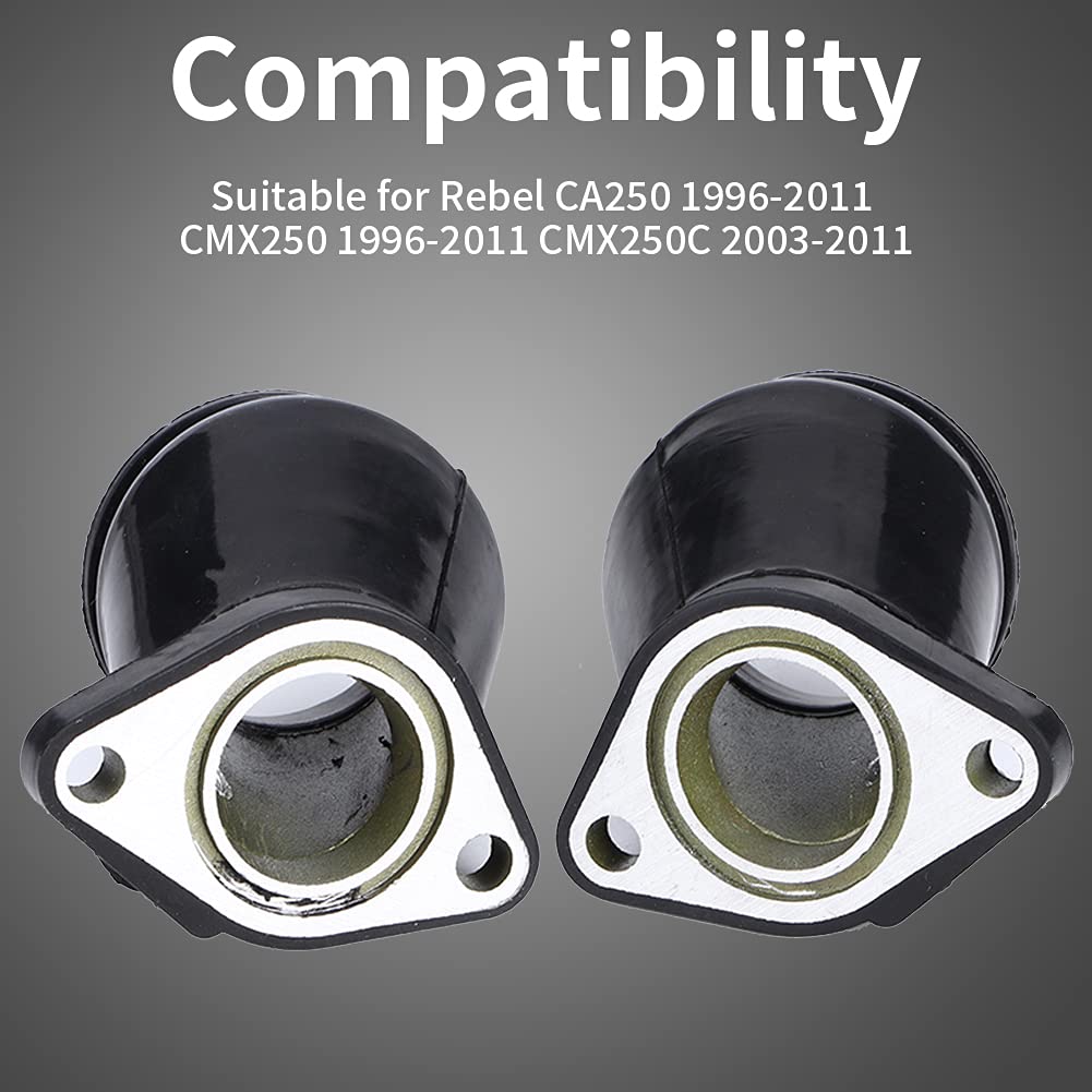 2Pcs Motorcycle Carburetor Manifold Adapter, Oilproof Rubber Gauge Rebel Cmx250 For Rebel Ca250 Cmx250 Cmx250C