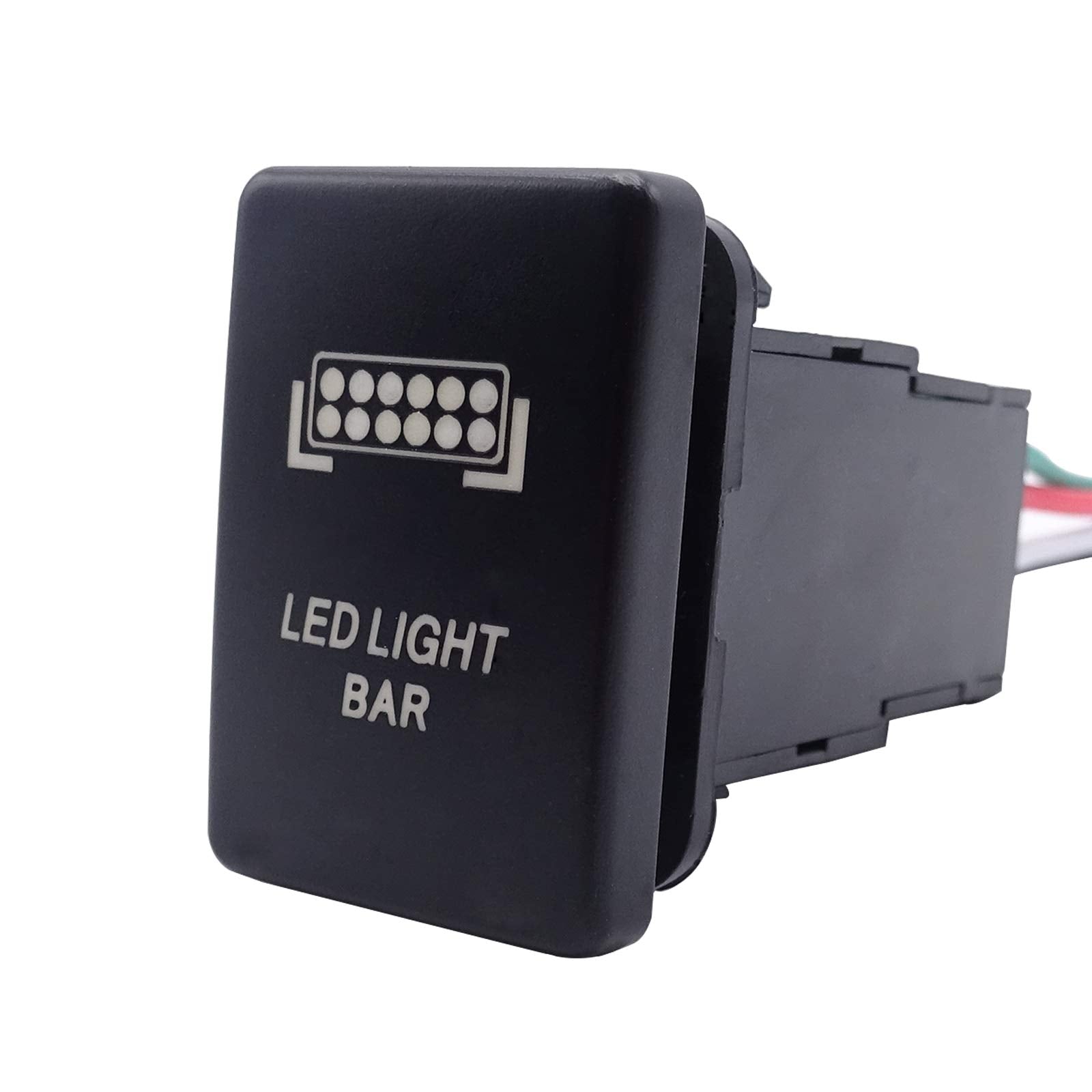 Led Light Bar Push Button Switch With Connector Wire Blue Backlit On/Off Kit Compatible With Toyota Tundra Tacoma 4Runner