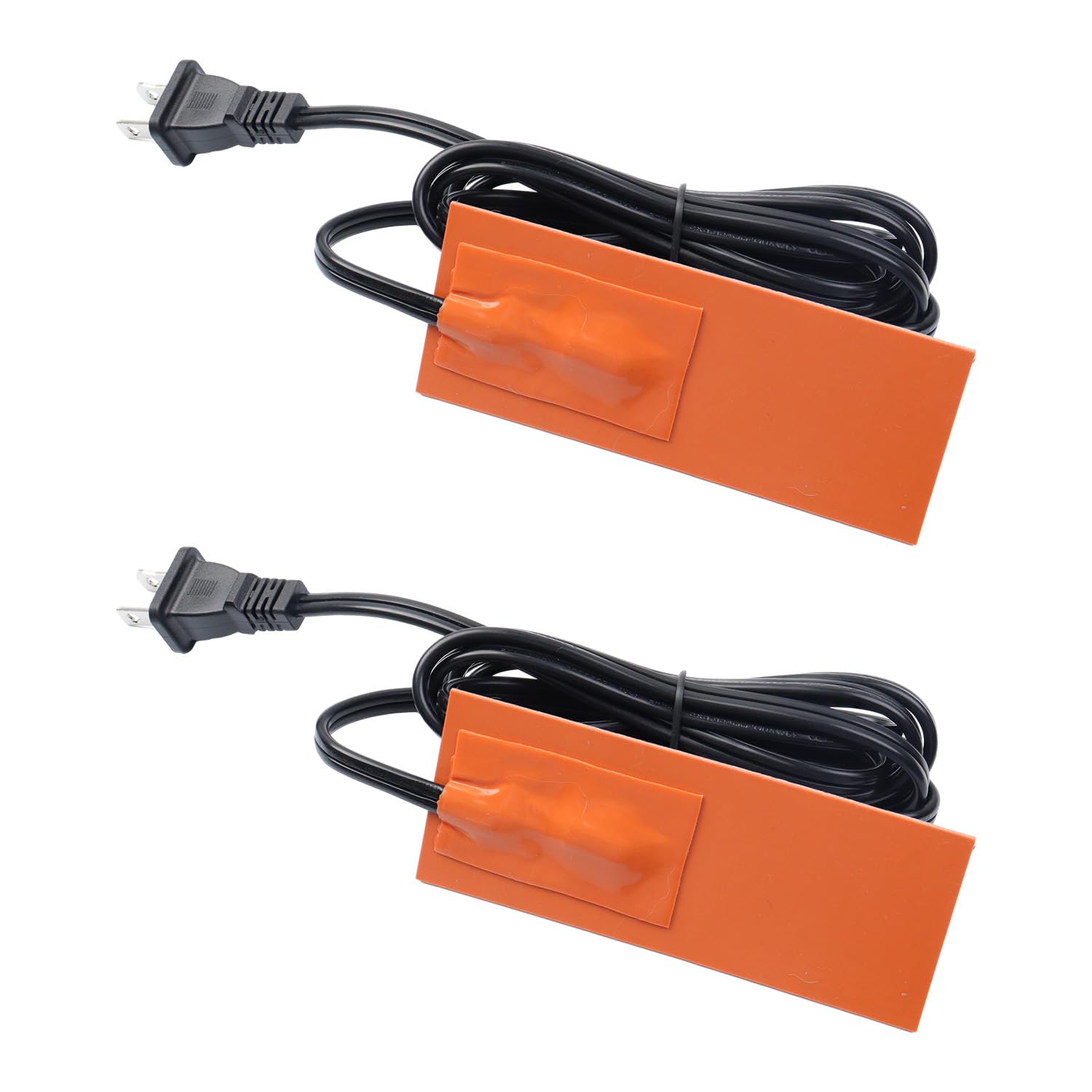 2 x 5in Car Engine Silicone Pad Heater - Self-Adhesive, 2Pcs Oil Pan Heater Pad Car Truck Oil Pan Heater Pad for Metal Surface w