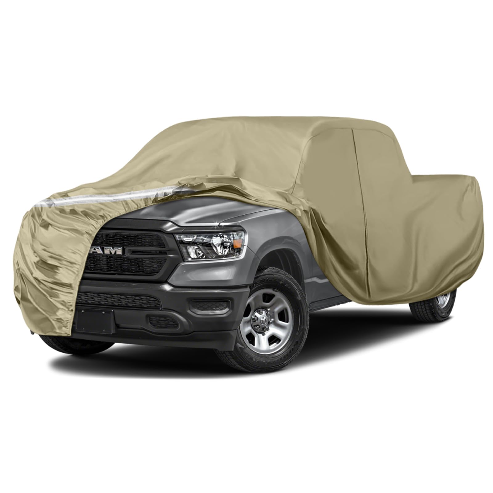 Waterproof Truck Covers Replace for Ford F150 / Dodge Ram 1500 CrewCab 5.5 ft, Multilayer Heavy Duty with Cotton Liner Car Cover