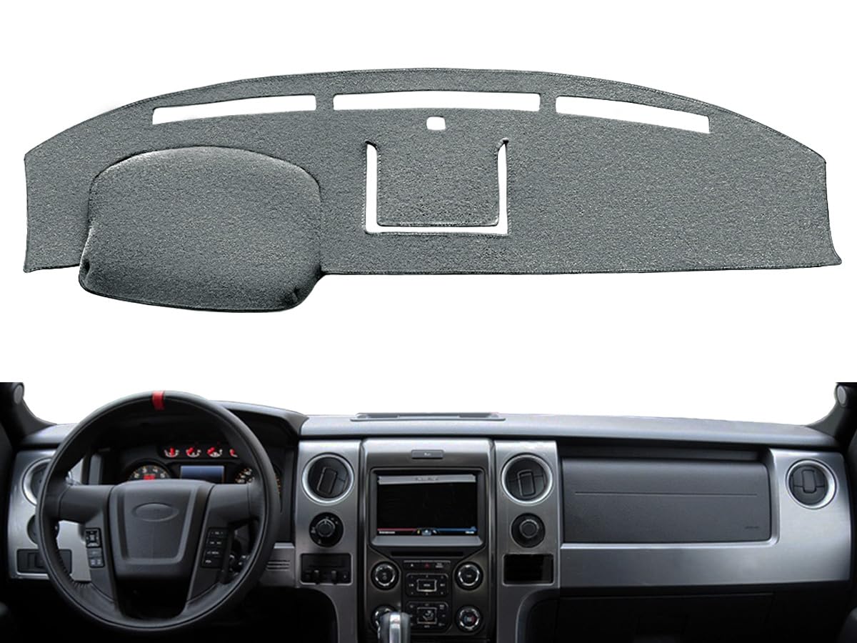 Dash Cover Mat Custom Fit For Ford F150 Raptor 2009 2010 2011 2012 2013 2014 With Light Sensor Dashboard Cap Pad Carpet Protecto