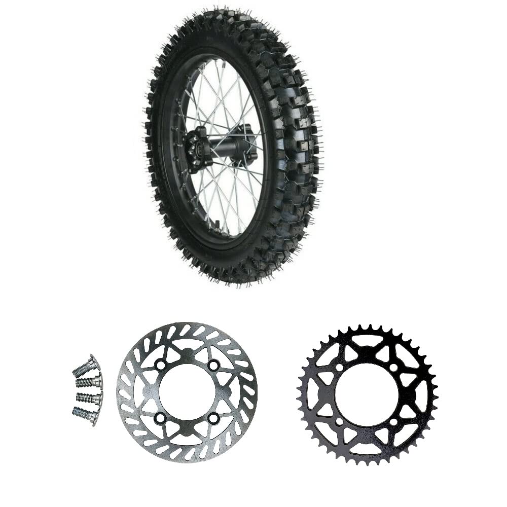 16' Rear Wheel Tire Assembly Includes Brake Rotor And 428 Sprocket For Dirt Pit Bike 90/100-16 125Cc 140Cc 150Cc Apollo Rxf 150 Ssr Xr Crf Taotao (16 Inch)