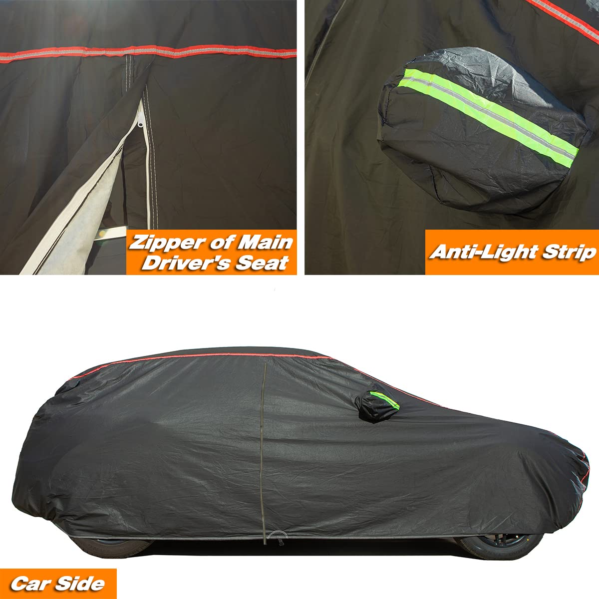 AUQDD 6-Layers PEVA New Material Truck Full Padded Car Cover Waterproof All Weather Weatherproof UV Sun Protection Snow Dust Sto