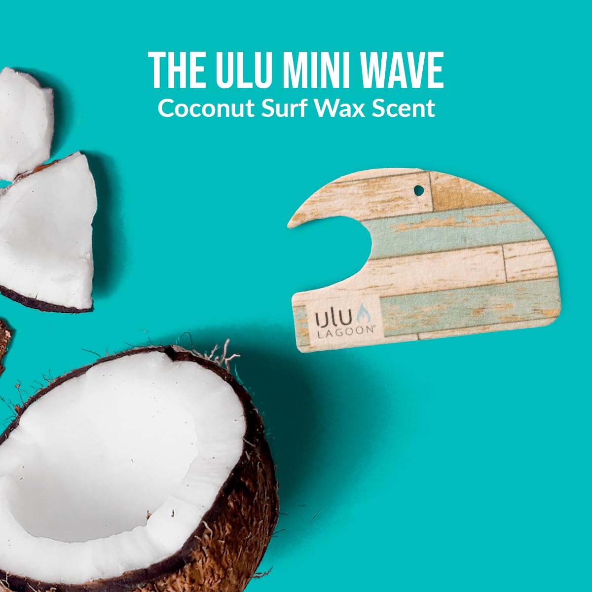 Ulu Lagoon Coconut Surf Wax Scent Mini Wave Air Freshener (Reclaimed)