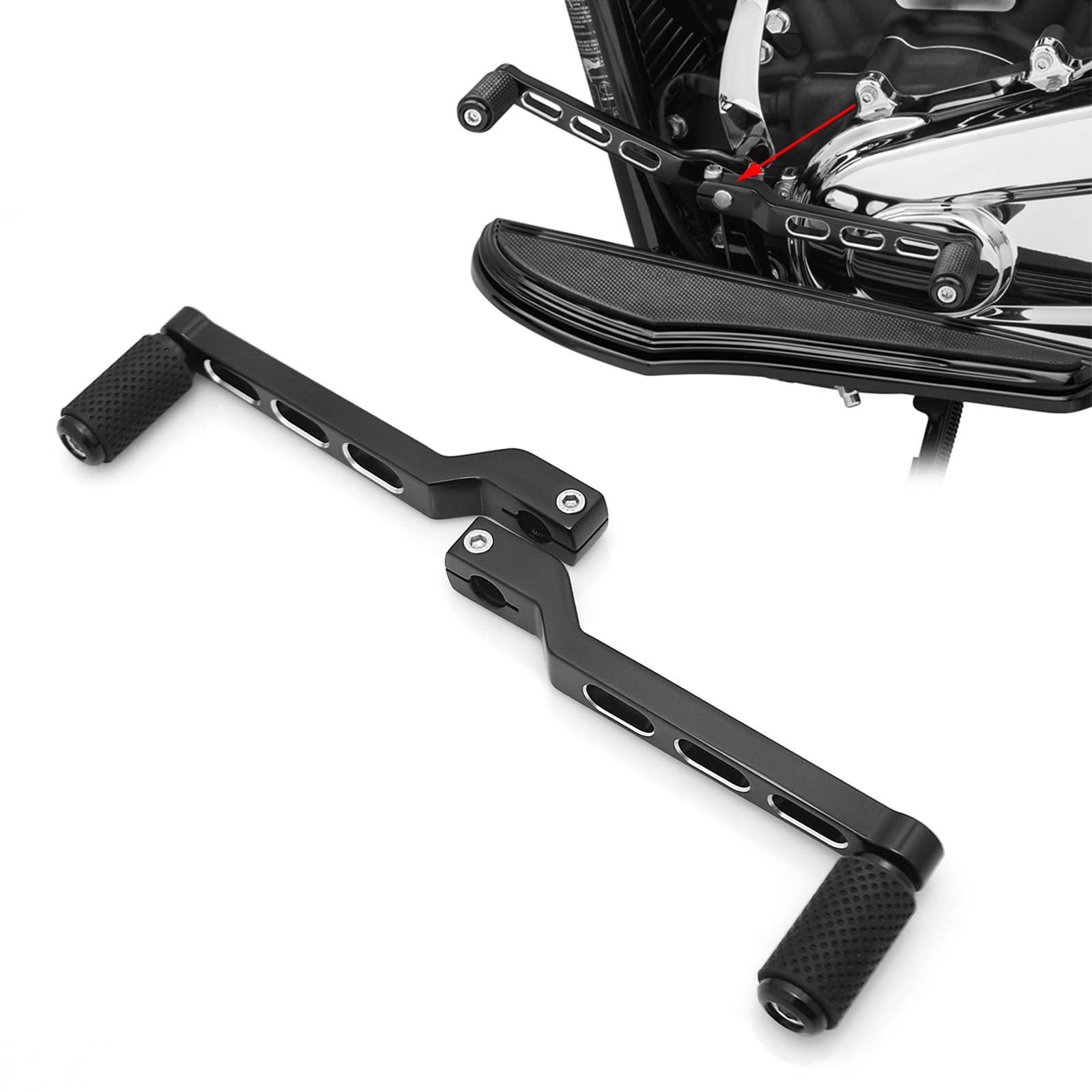 Heyomotor Motorcycle Heel Toe Shift Lever Brake Pedals, Shift Peg For Harley Davidson Softail Touring Road Glide Street Glide Levers Road King Glide Trikes Shifter Levers Black White