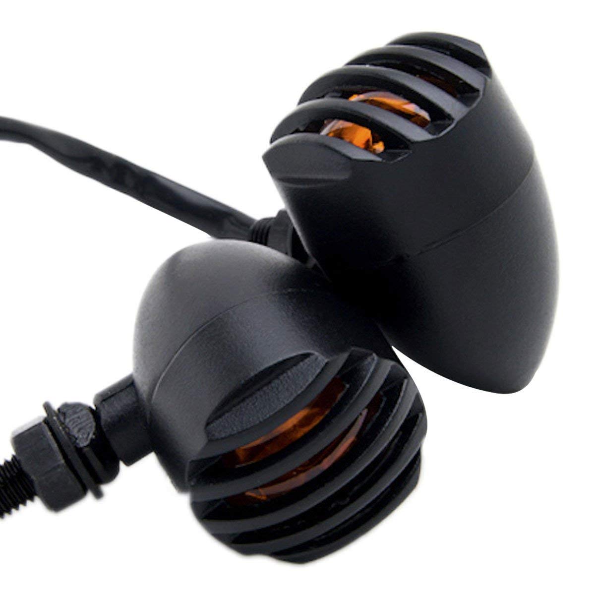 2pcs Motorcycle Turn Signals - Xindell Incandescent LED Bullet Blinkers Lights - 3 Wire Rear Mount Bobber Indicators Light for H