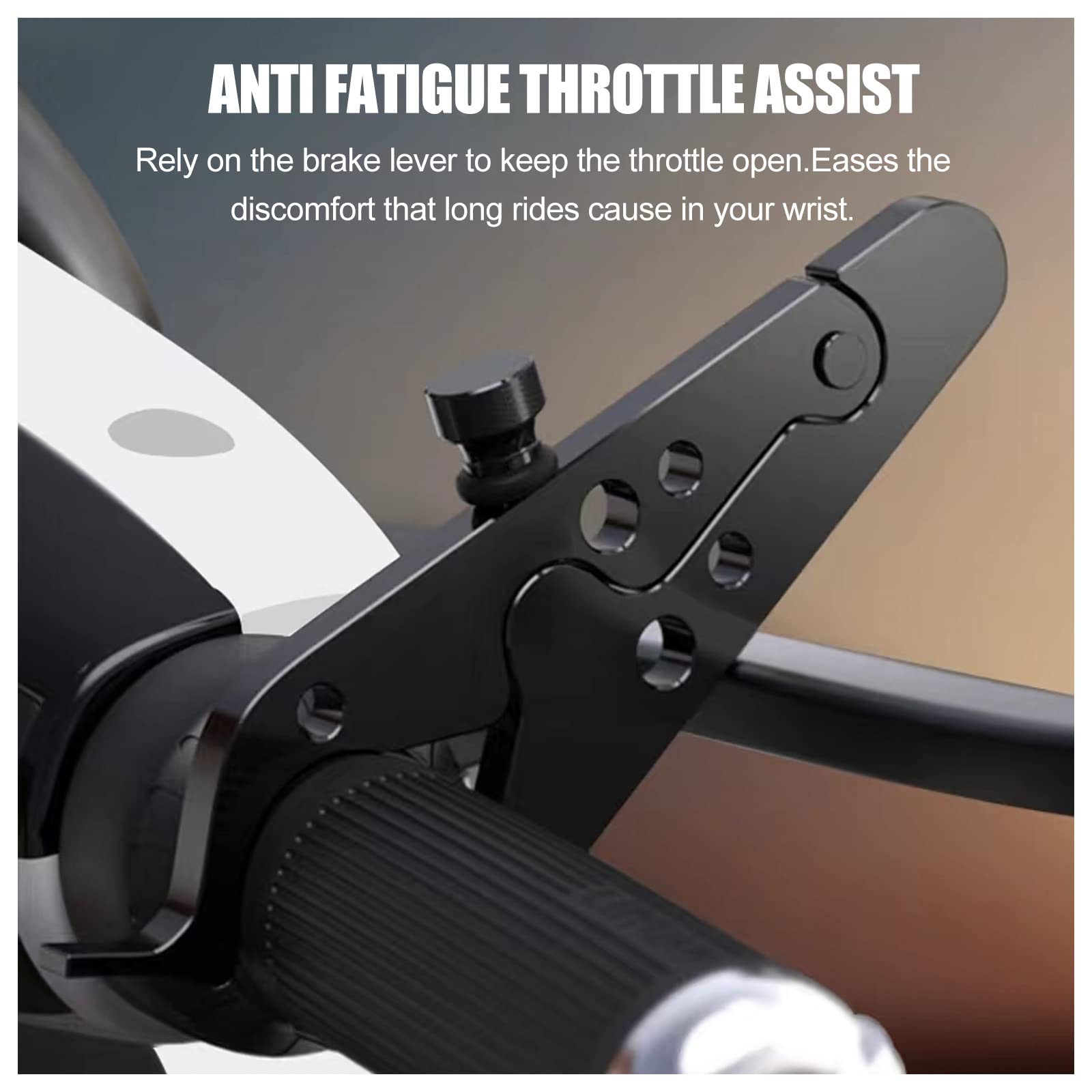 Ralis Motorcycle Cruise Control, Durable Motorcycle Throttle Lock, Universal Lightweight Throttle Assist Wrist, Aluminum Alloy Hand Grip Lock Clamp With Silicone Ring Protect