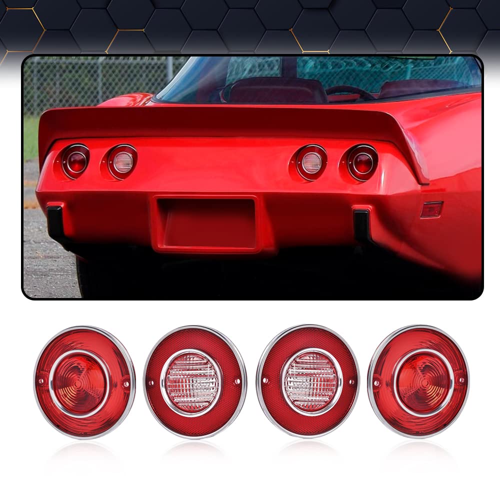 Pit66 Tail Lights+ Backup Lights Compatible With Chevy Corvette 1975-1979