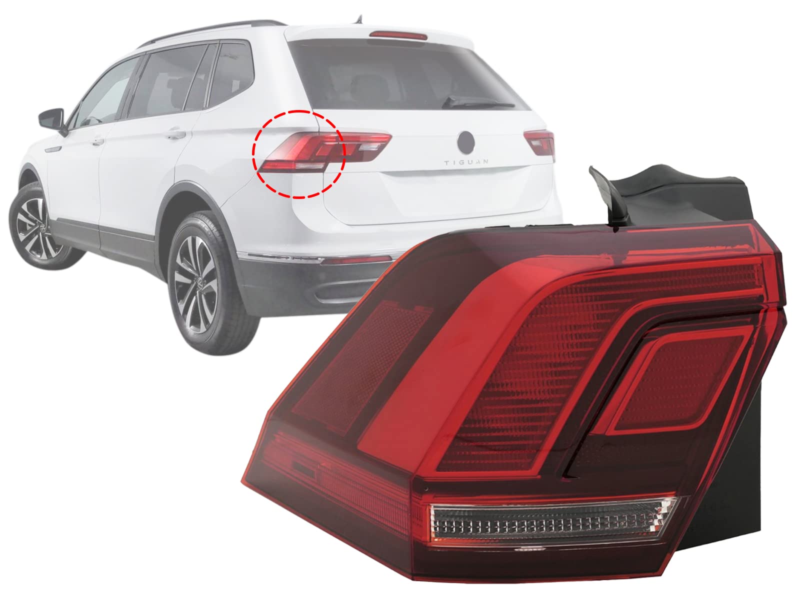 Apa Replacement For Led Rear Lamp 2018 2019 2020 2021 2022 2023 Tiguan Outer Driver Left Side 5Nn945095A Vw2804126