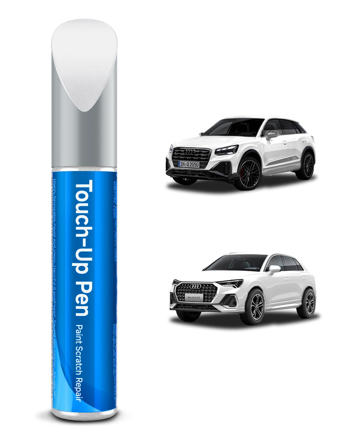 Teslaunch LS9R/2Y Glacier White Metallic Touch Up Paint Compatible With Audi Exact Match Car Paint Pen Scratch Repair