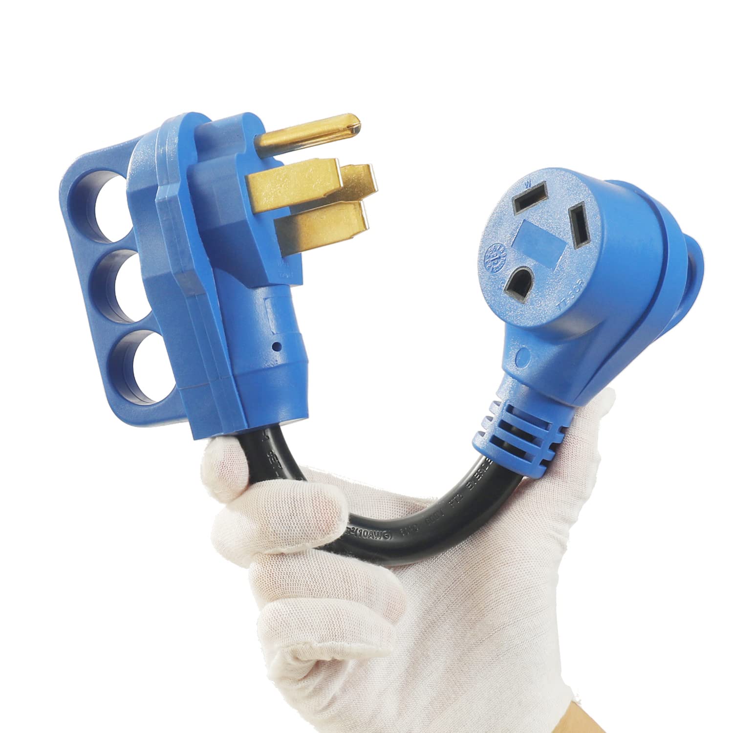 Rv Plug Adapter 50 Amp To 30 Amp,Nema 14-50P To Tt-30R Power Cord Adapter For Rv Parks Campgrounds 50 Amp Shore Power,Load Up To 30 Amp 125V 3750W,10/3 Awg 4-Prong Extension Cord,12 Inch (50M30F)