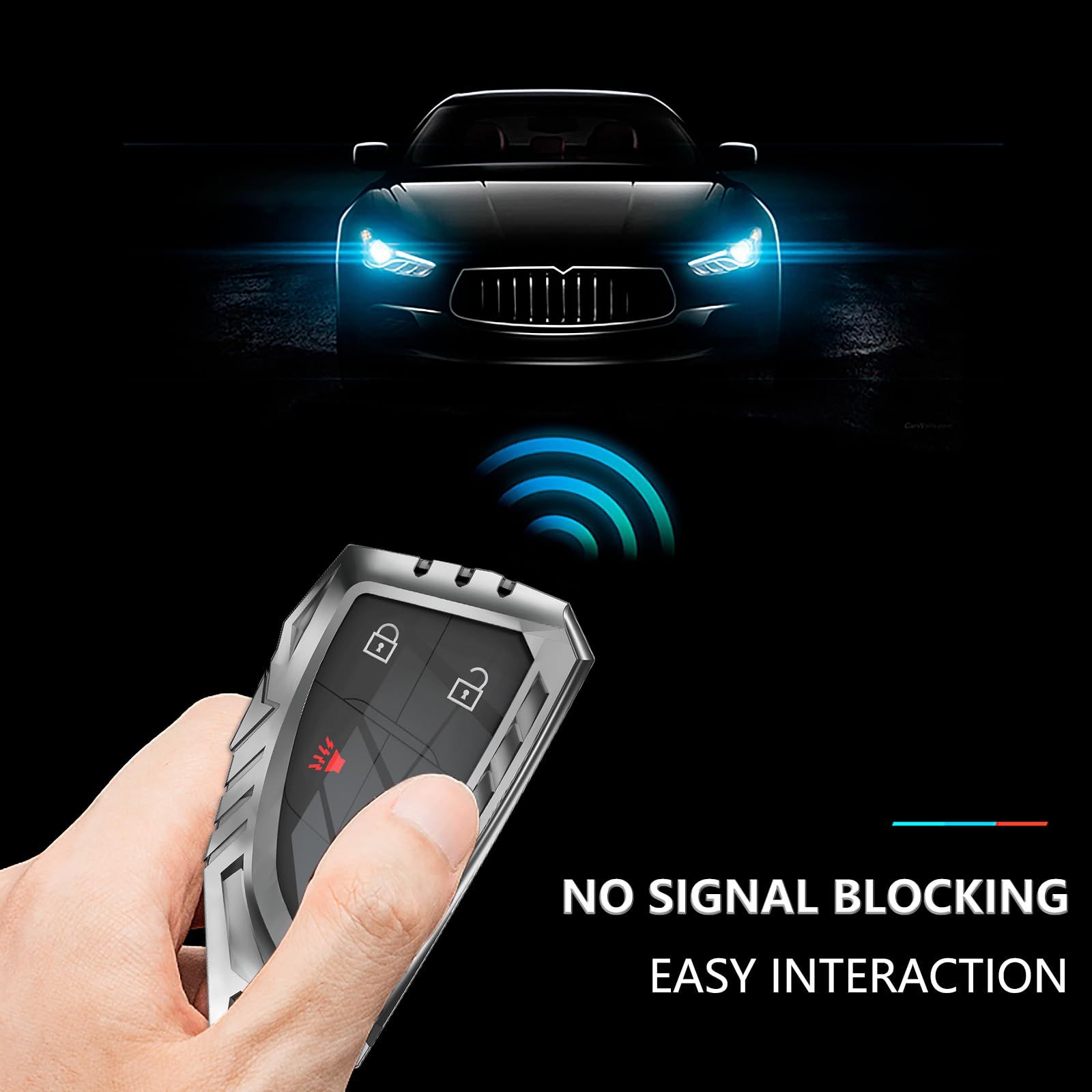 Ocezbiis for Chevy Key Fob Cover,Keychain,Zinc Alloy Protection Car Key Shell Case Compatible with Chevrolet Buick GMC Series Ho