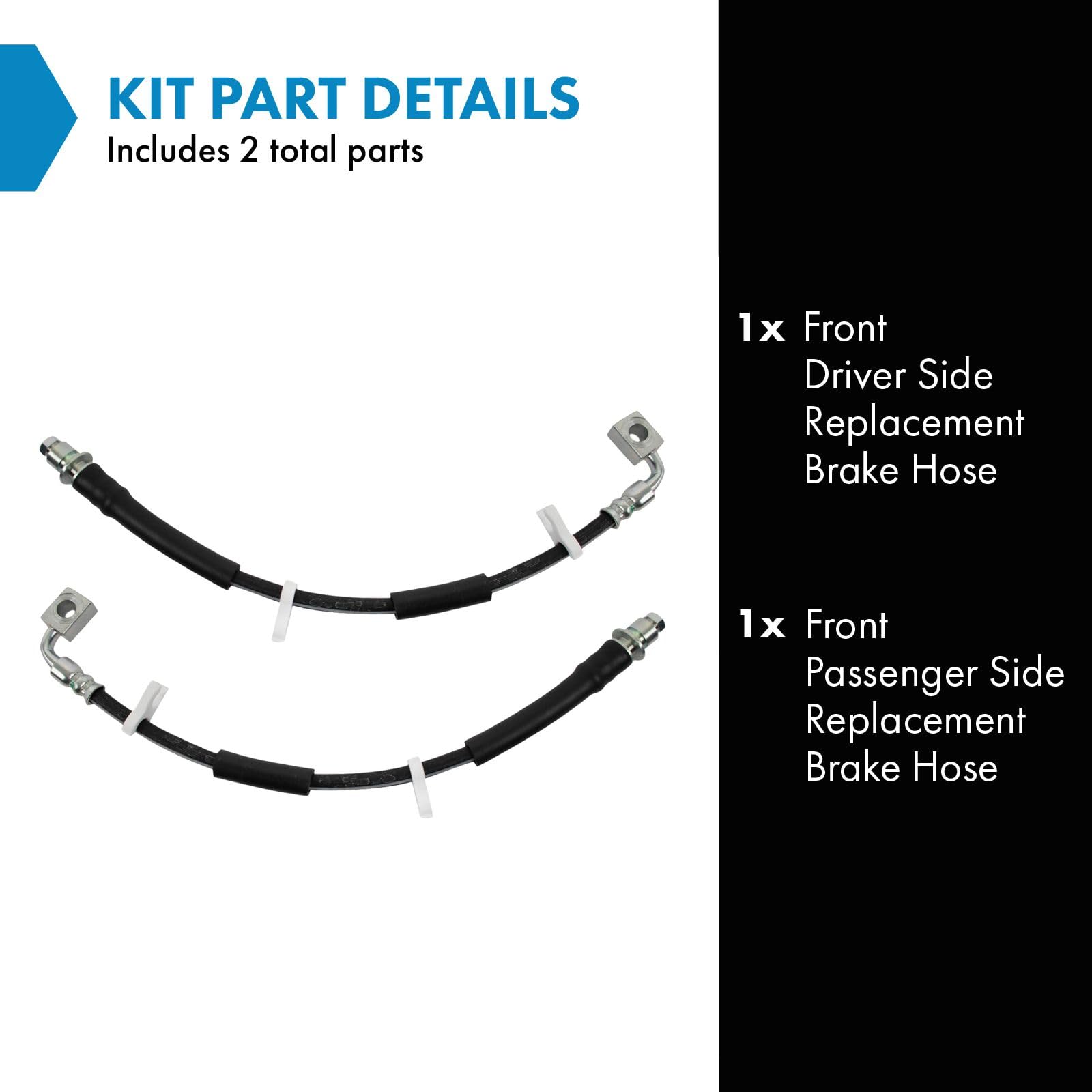 Trq Front Brake Hose Set Compatible With 2007-2011 Dodge Nitro 2008-2012 Jeep Liberty