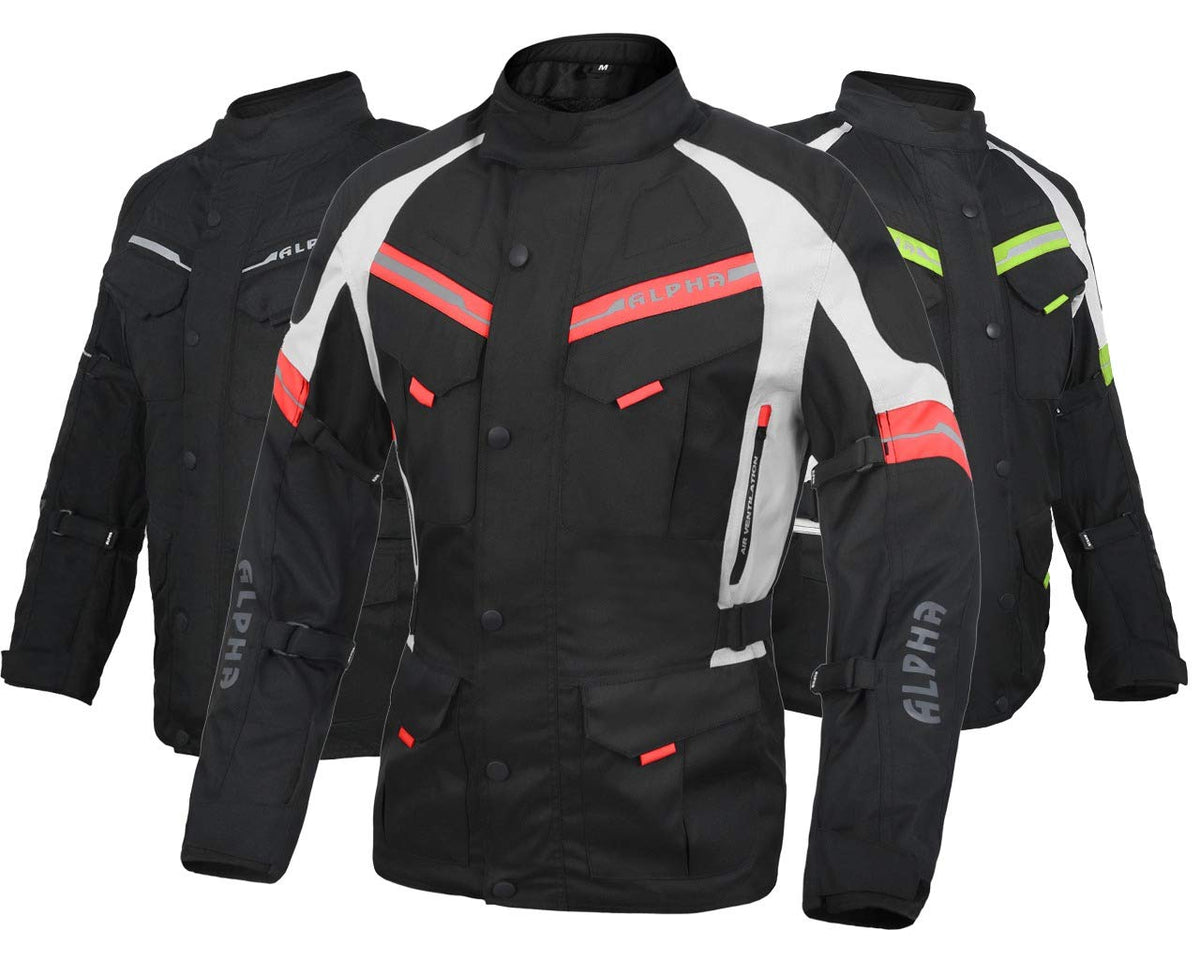 Acg Tahoe-J106 Motorcycle Adv Jacket (Black/Red, Medium)