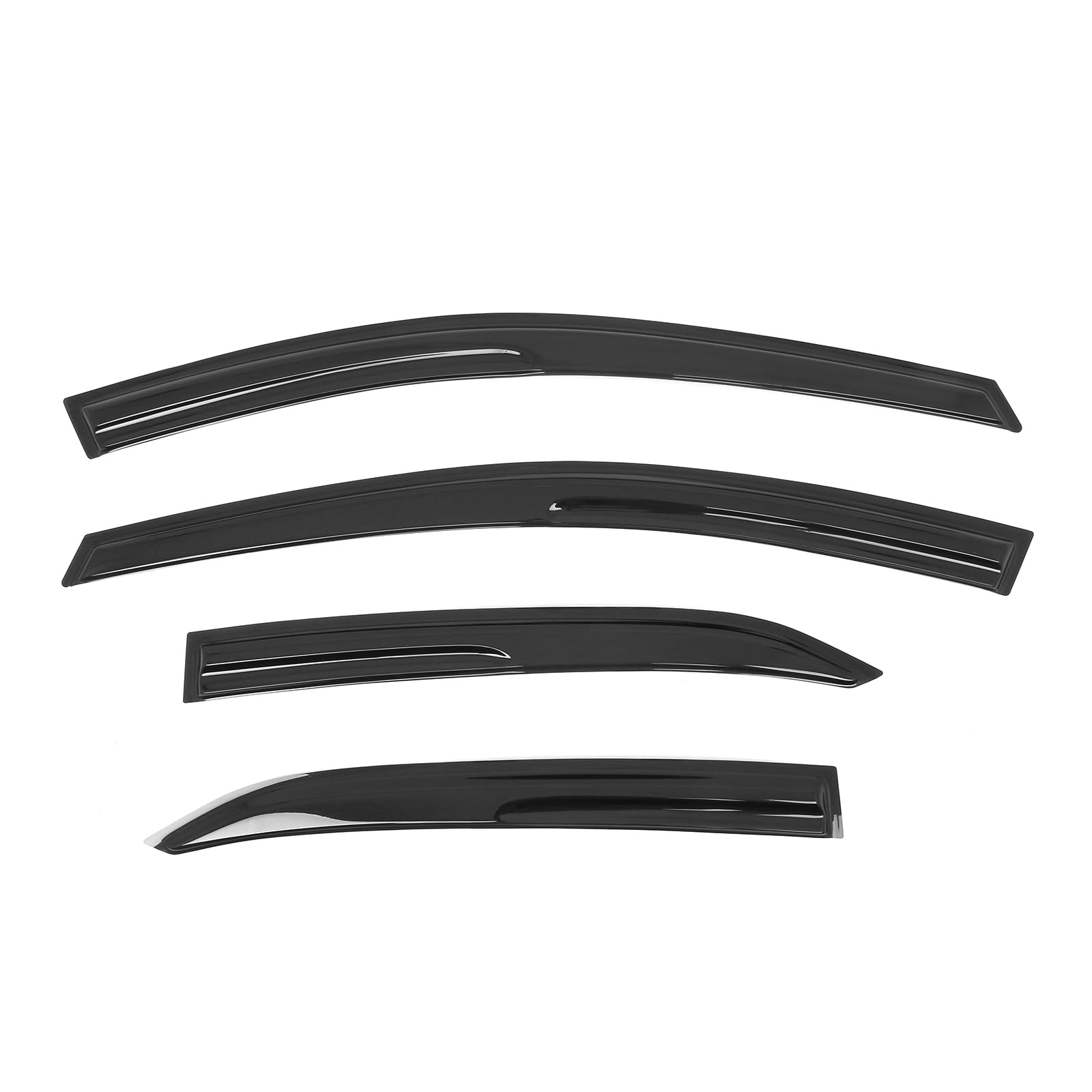 Ikon Motorsports Tape On Side Window Wind Deflectors, Compatible With 2018-2024 Toyota Camry, Mugen V2 Style Acrylic Smoke/Tinte