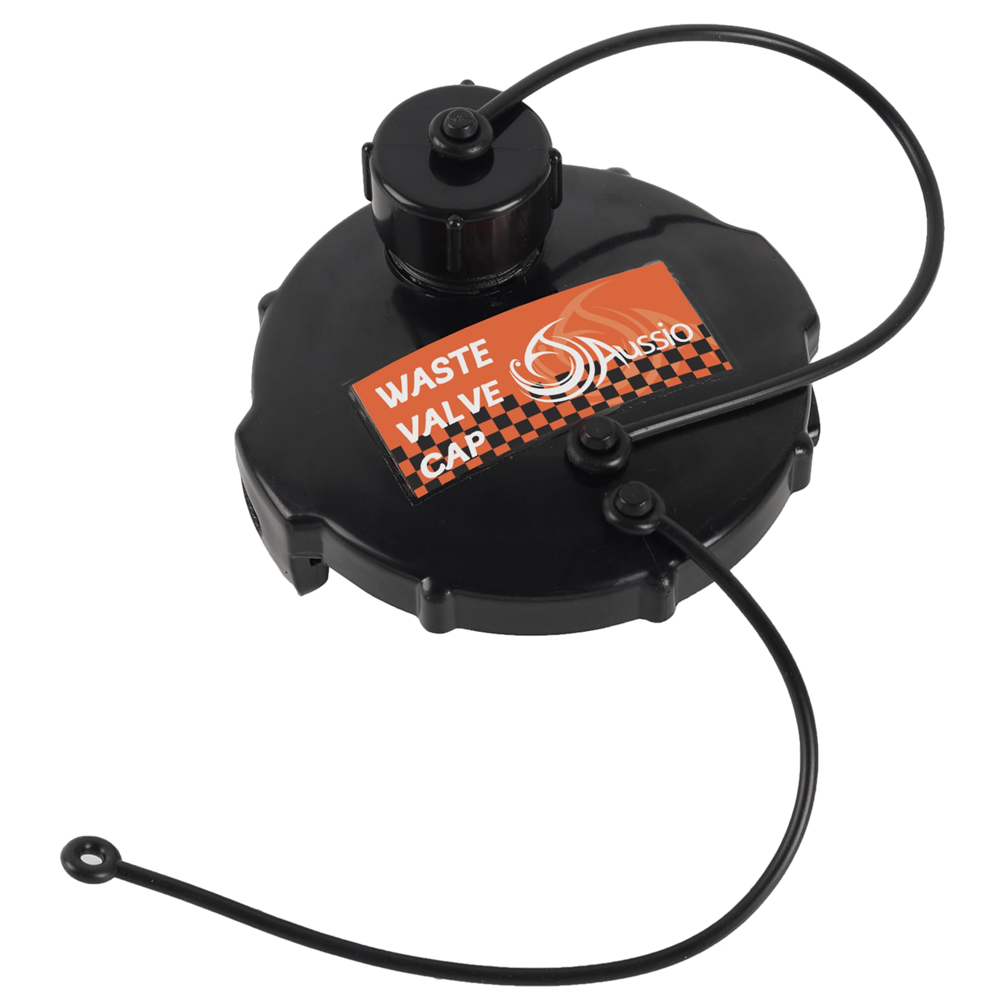 Aussio (1-Pack, Black T1020-1 Waste Valve Cap with Bayonet Hook 3 with Capped 3/4 GHT RV Sewer Cap