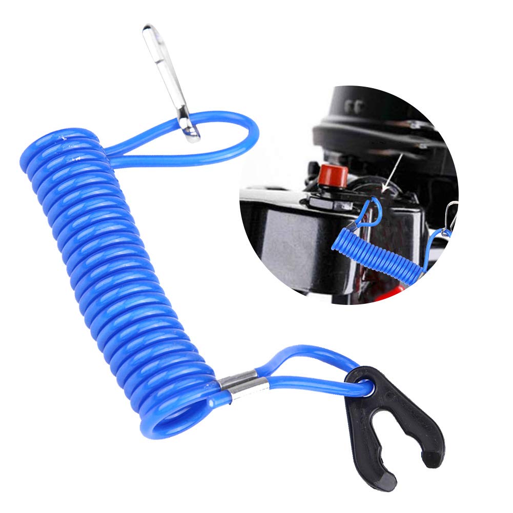 Acouto Kill Switch Lanyard 2Pcs Outboard Engine Key Tether Emergency Ignition Kill Stop Switch Safety Tether Lanyard Rope Clip Hook For Yamaha Outboard Engine Motor