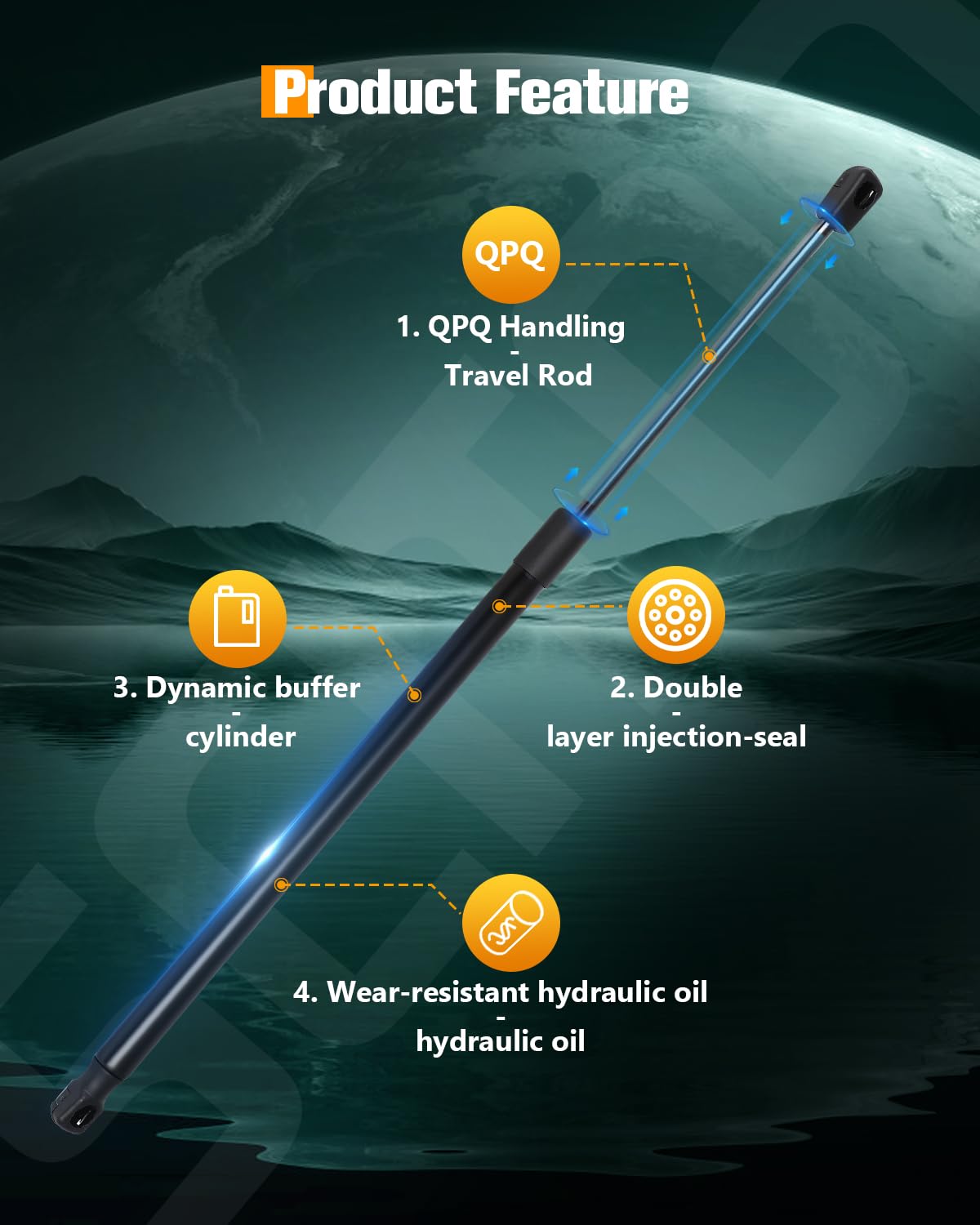 Scitoo 689500F012 2Pcs Lift Supports 20.71'' Fit For Corolla Verso (Zer,Zze) Mpv 2004-2009 Shock Struts Liftgate