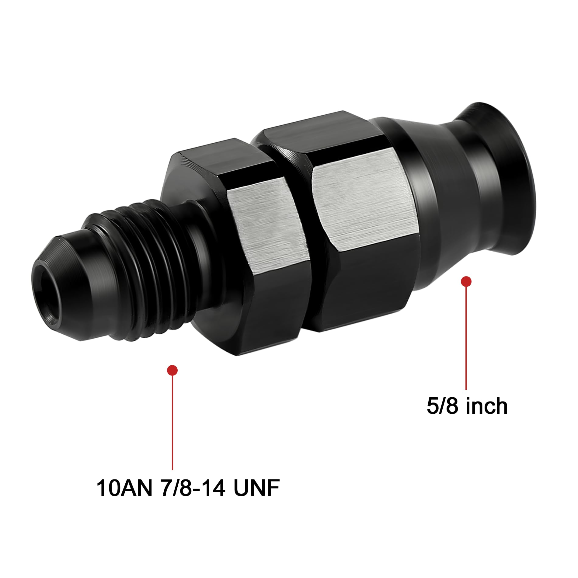 Evil Energy 10An Male To 5/8'' Hardline Compression Fitting Adapter Aluminum Black 2Pcs