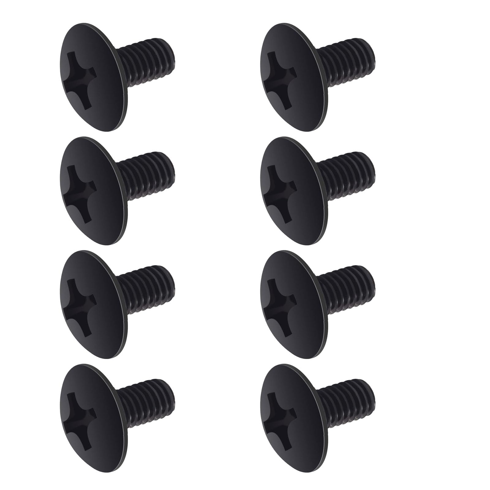 Crossarctic Black License Plate Screws For Audi And Vw, Machine Pan Head 18-8, Premium Rust-Proof Stainless Steel, M6-1.0 X 12 M