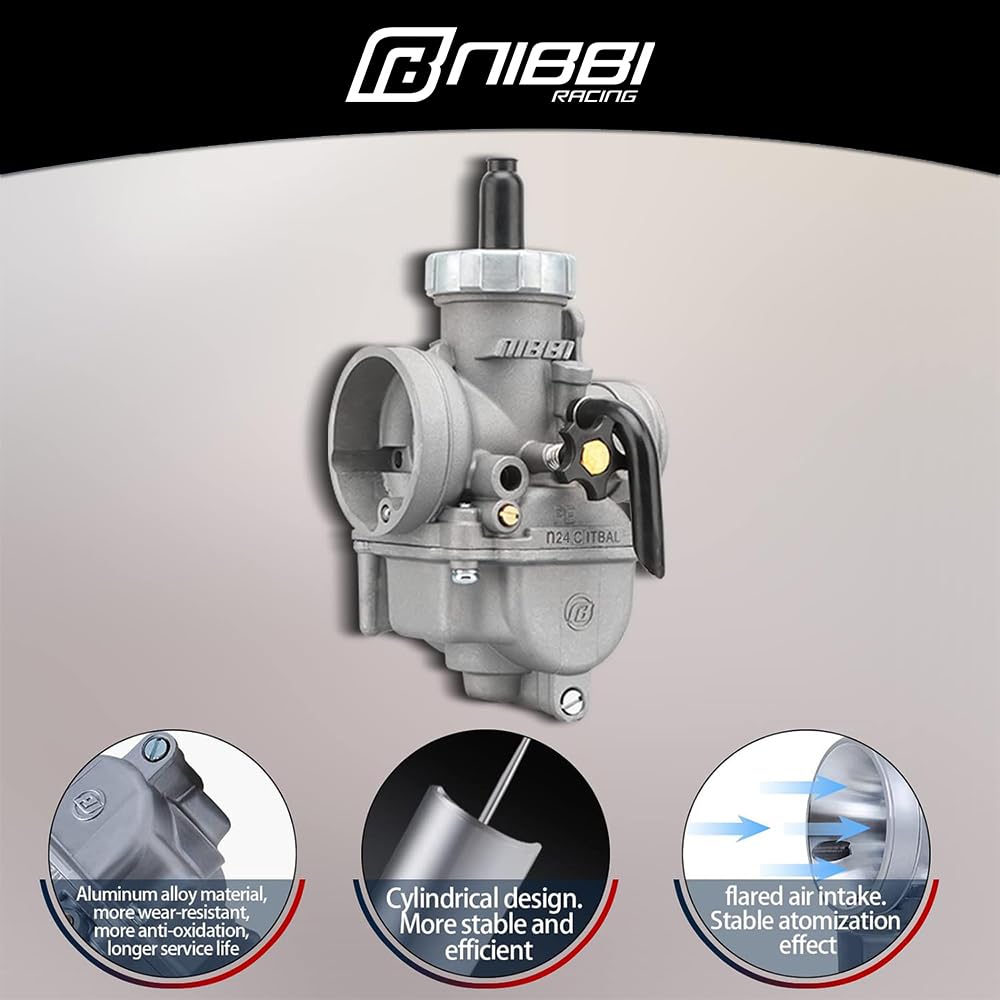 Nibbi Pe30Mm Carburetor,Motorcycle Carburetor With Carb Jets Fit 250Cc—300Cc Motorcycle Engine For Dirt Bike Mini Bike Yamaha Kawasaki Suzuki Apollo Scooter Moped