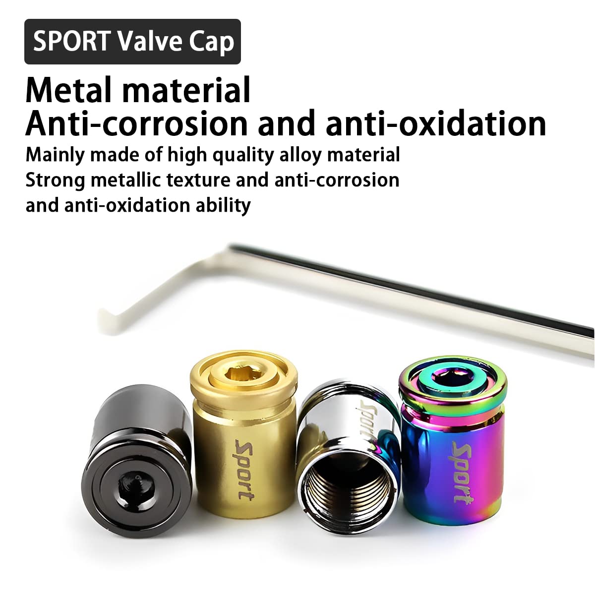 Tire Valve Stem Cap, Anti-Theft Design Zinc Alloy Stem Covers, 4 Pcs Auto Wheel Cap Sets With Rubber Seal, Universal Vehicle Accessories Fit For Cars, Trucks, Motorcycles, Bicycles (Silver)