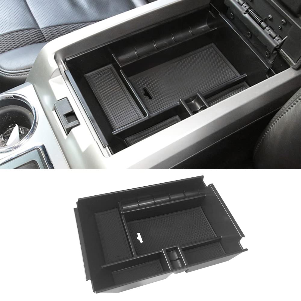 Vesul Center Console Armrest Storage Box Compatible With Ford F-150 F150 2011 2012 2013 2014 Abs Tray Insert Organizer Glove Pal
