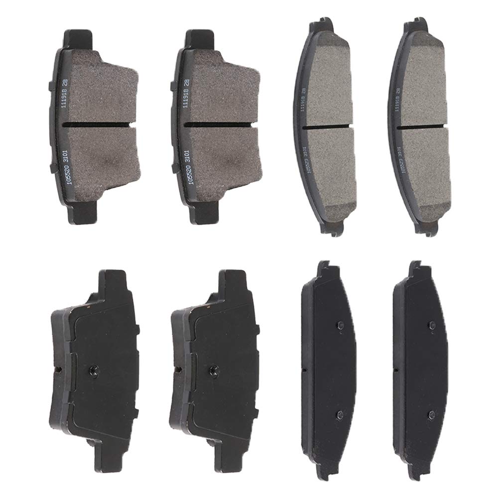 Cciyu D1070 D1071 Front & Rear Ceramic Brake Pads Set For Ford Five Hundred,05-07 For Ford Freestyle,08-09 For Ford Taurus,08-09