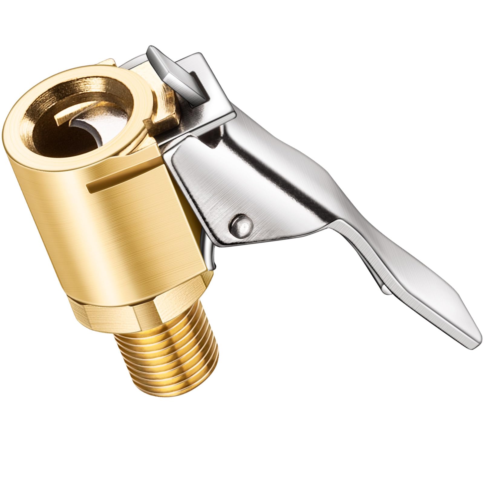 Brass Locking Tire Air Chuck, Tire Inflator Hose Adapter For Twist On Connection Convert To Lock On, No Air Leakage Air Compress