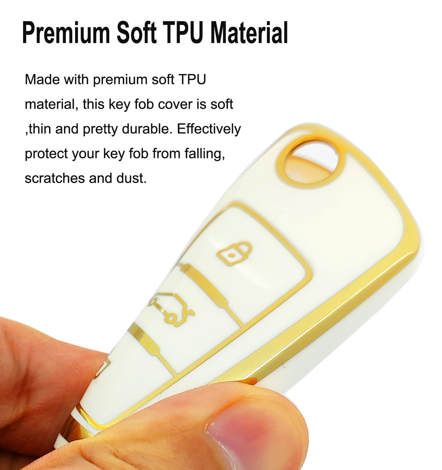 Arruweer Key Fob Cover For Vw Soft Tpu Key Fob Case Compatiable With Vw Volkswagen Jetta Passat Golf Beetle Rabbit Gti Cc Eos Ac