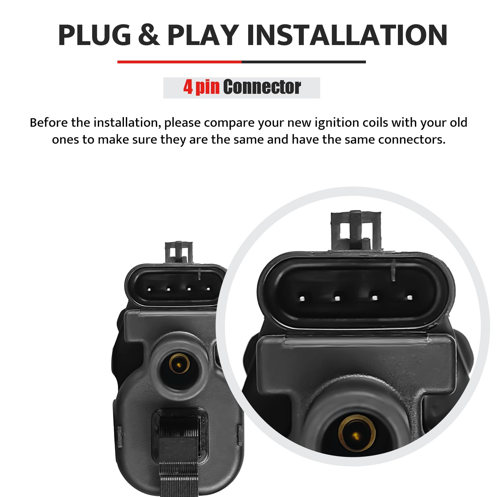 Ignition Coil Pack Compatible With V8 5.7 8.1 1998 1999 2000 2001 2002 Chevy Camaro Corvette Silverado Suburban Express, Gmc Sie