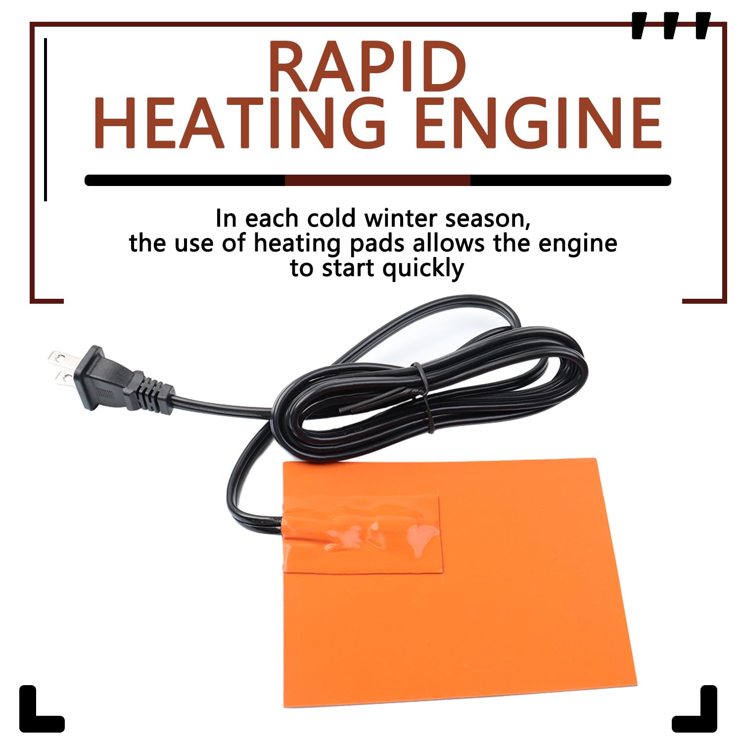 4 x 5in Car Engine Silicone Pad Heater - Self-Adhesive, Oil Pan Heater Pad Car Truck Oil Pan Heater Pad for Metal Surface with 1