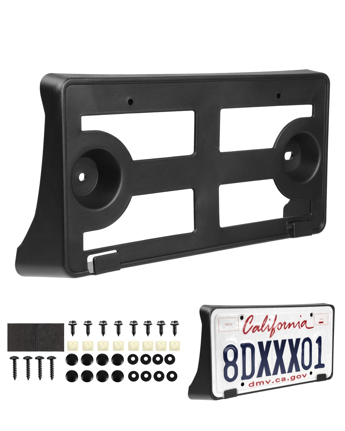 Forccord License Plate Frame Fit For 2018-2022 Ford Mustang Front License Plate Frame Black Car Accessories Replacement Jr3Z17A3