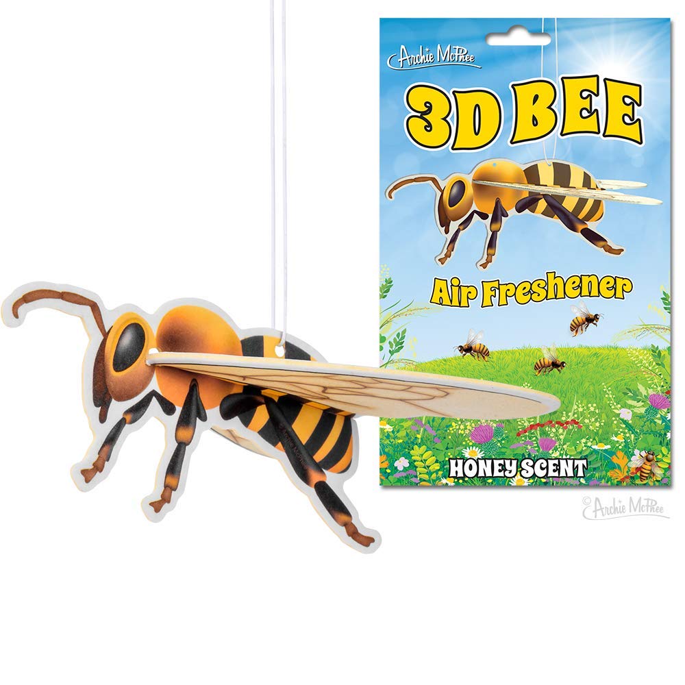 Archie Mcphee 3D Bee Air Freshener, Yellow, One Size