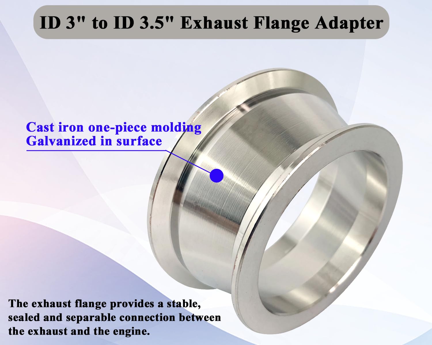 Elifecenter 3'' to 3.5'' Exhaust Flange Adapter,Turbo Exhaust V-band Adaptor Flange CNC(3''ID to 3-1/2''ID)