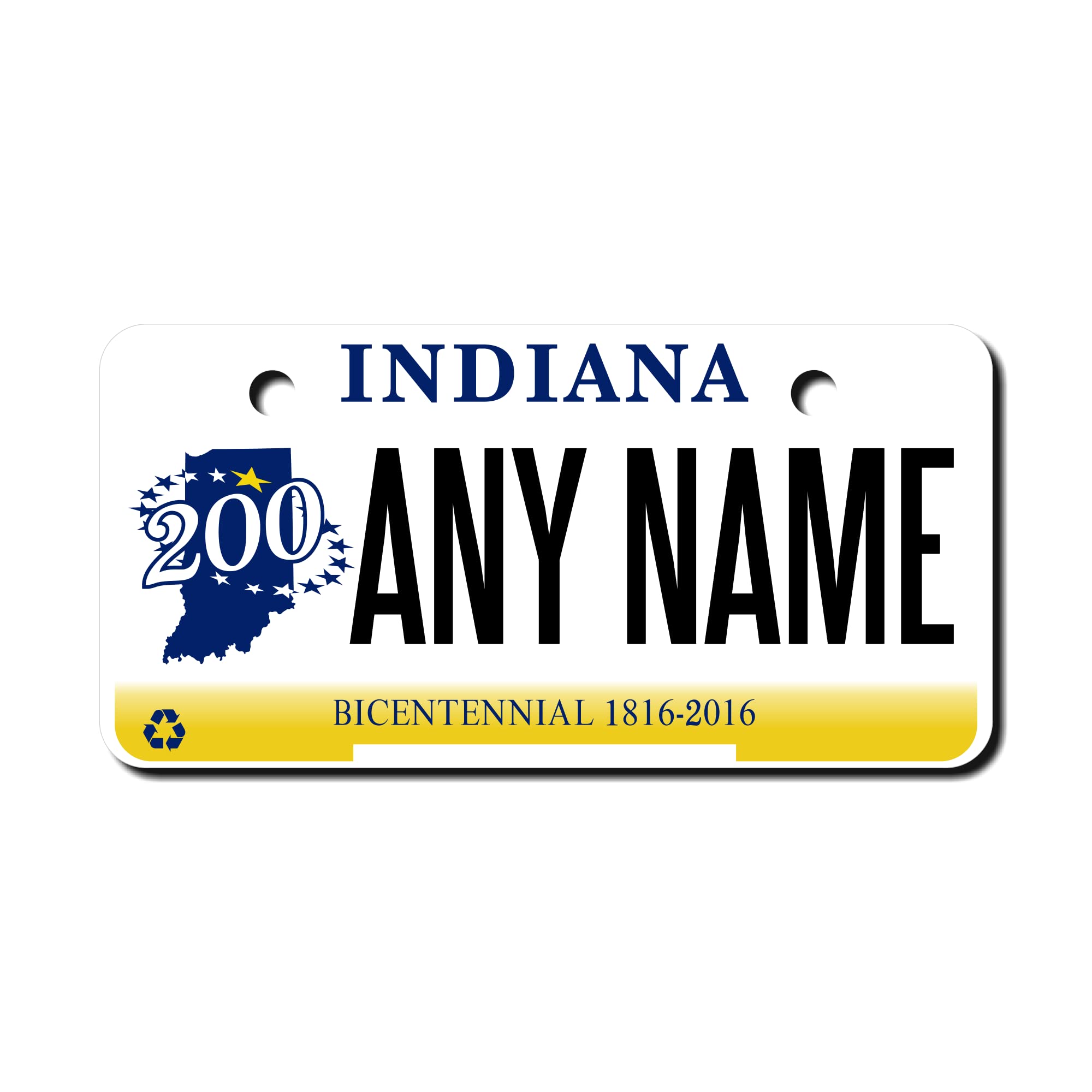 Teamlogo - Personalized Indiana License Plate - Custom Aluminum Name, Text, Or Number Plate - Customized License Bike Accessorie