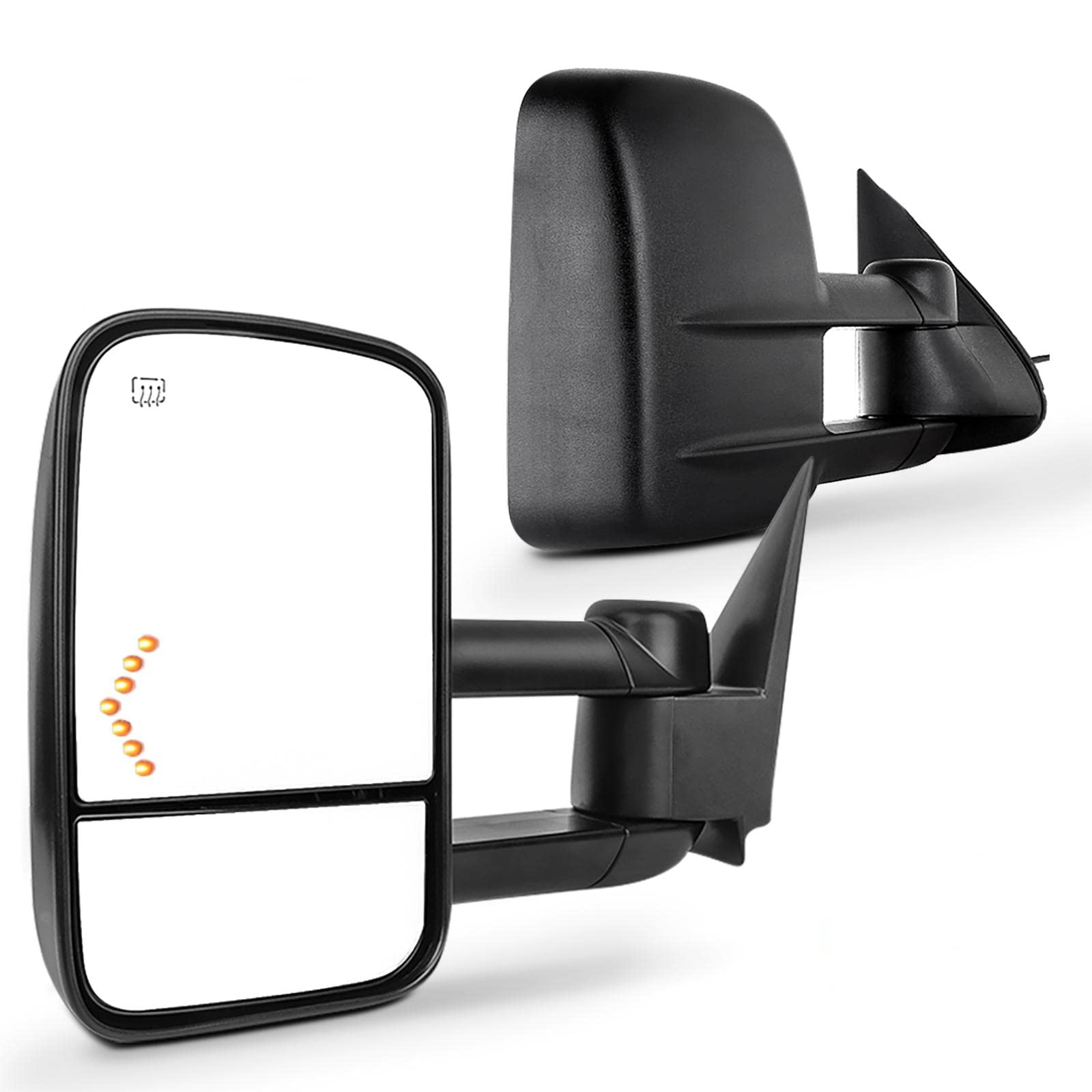 SCITOO Towing Mirrors fit for Chevy for GMC Pickup Truck 2003-2007 for Chevy for GMC for Silverado for Sierra Power Heated Signa