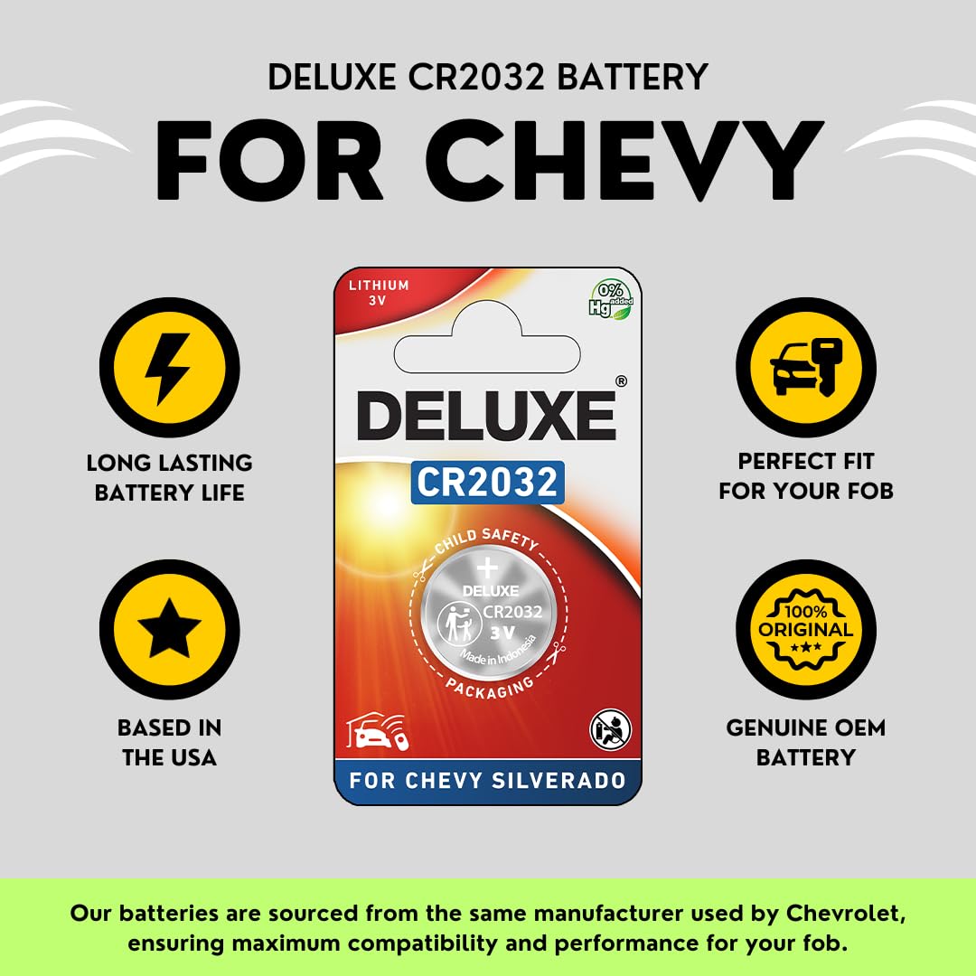 Key Fob Replacement Battery for Chevy & GMC (Silverado Equinox Malibu Traverse Cruze Sierra Acadia Terrain Colorado Impala Trax