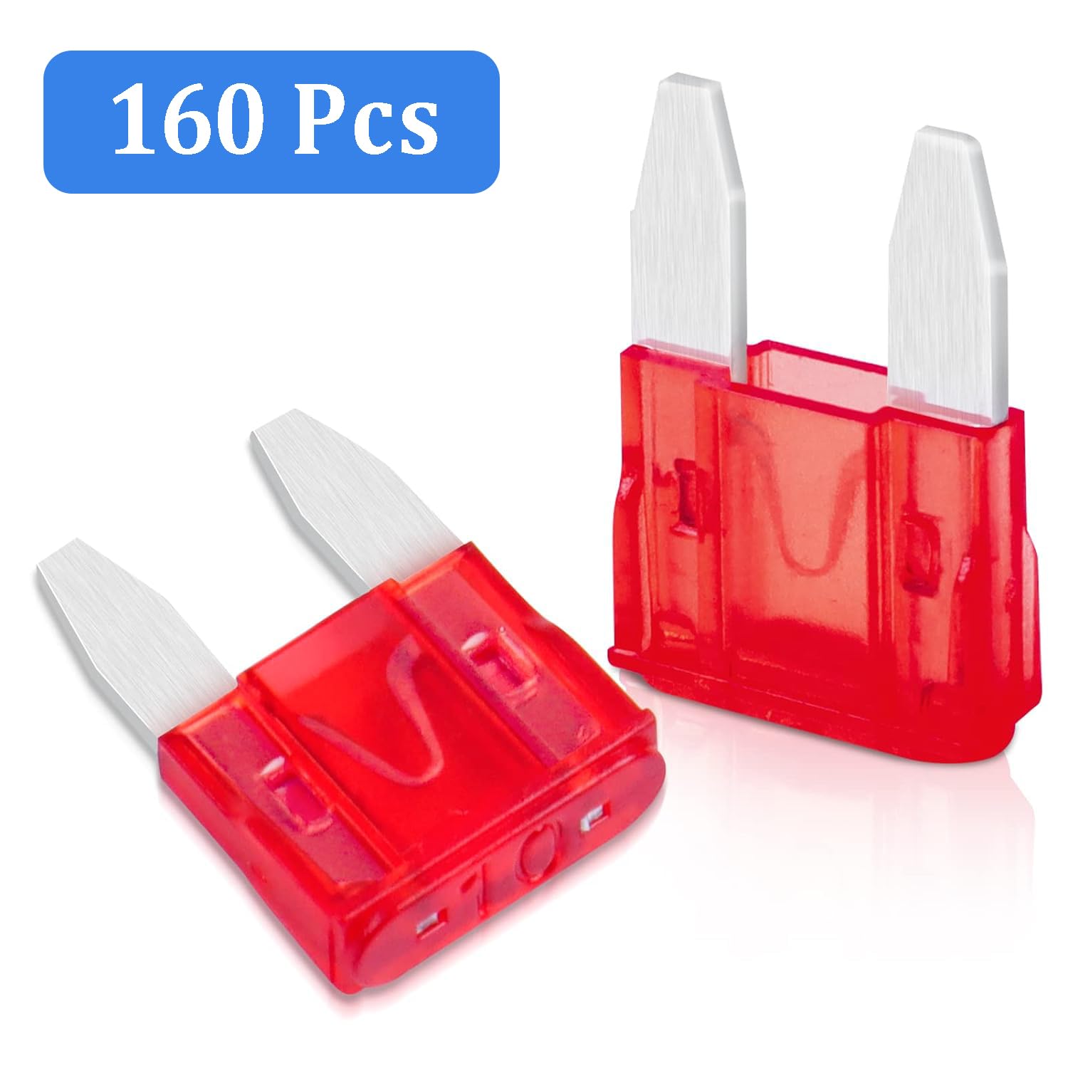 160 Pcs 10Amp Mini Fuse, 10 A Mini Car Blade Automotive Fuses For Car Rv Truck Suv Motorcycle Boat