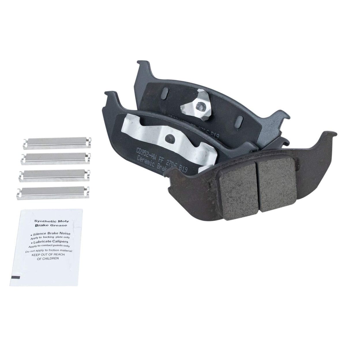 TRQ Rear Brake Pads Ceramic Compatible with 2003-2005 Lincoln Aviator