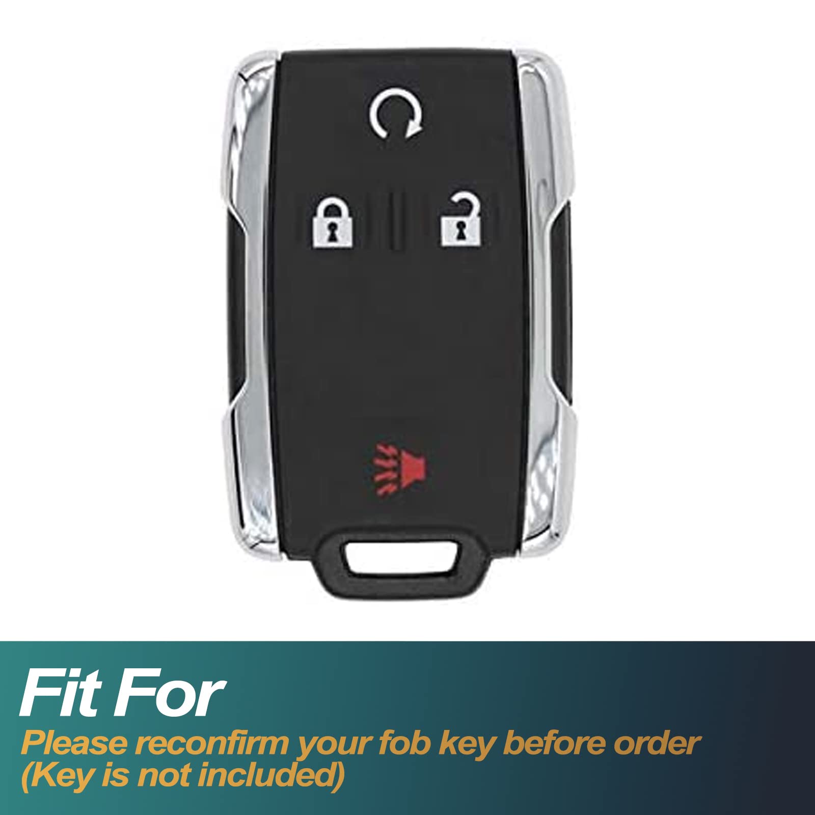 Feyoun Key Fob Cover Compatible With Chevy Chevrolet Colorado Silverado Silverado Suburban Tahoe Gmc Canyon Sierra 1500 2500 3500 Hd Tpu Remote Keyless Key Fob Case Protection Shell Accessories, White