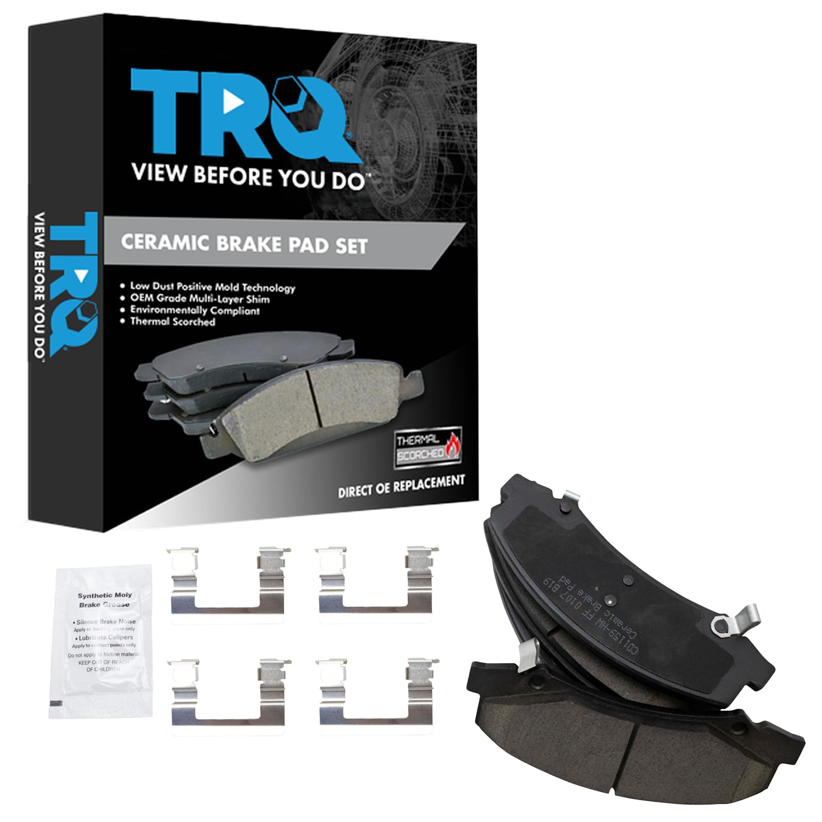 TRQ Front Brake Pads Ceramic Compatible with 2008-2009 Buick LaCrosse 2006-2011 Lucerne Cadillac DTS 2006-2013 Chevrolet Impala 
