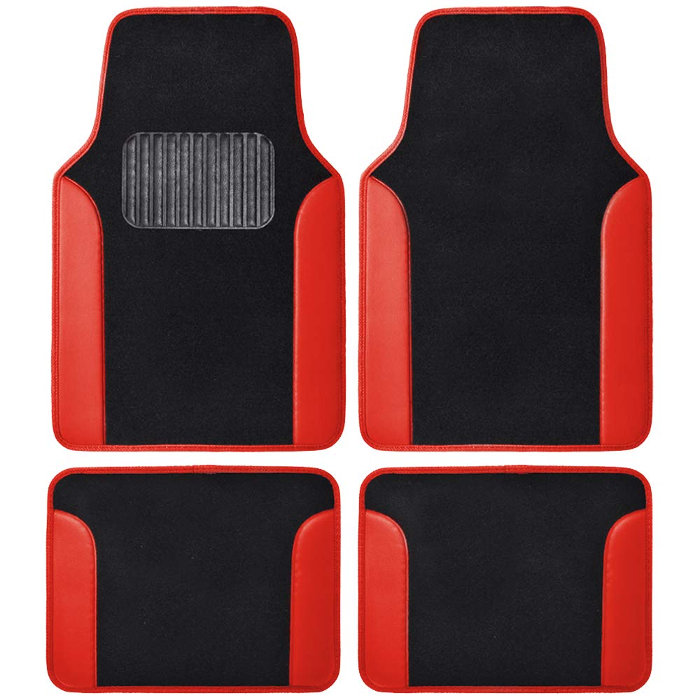 BDK Croc Skin Faux Leather Car Seat Covers Full Set with Carpet Car Floor Mats - Front and Rear Bench Seat Covers with Carpet Fl
