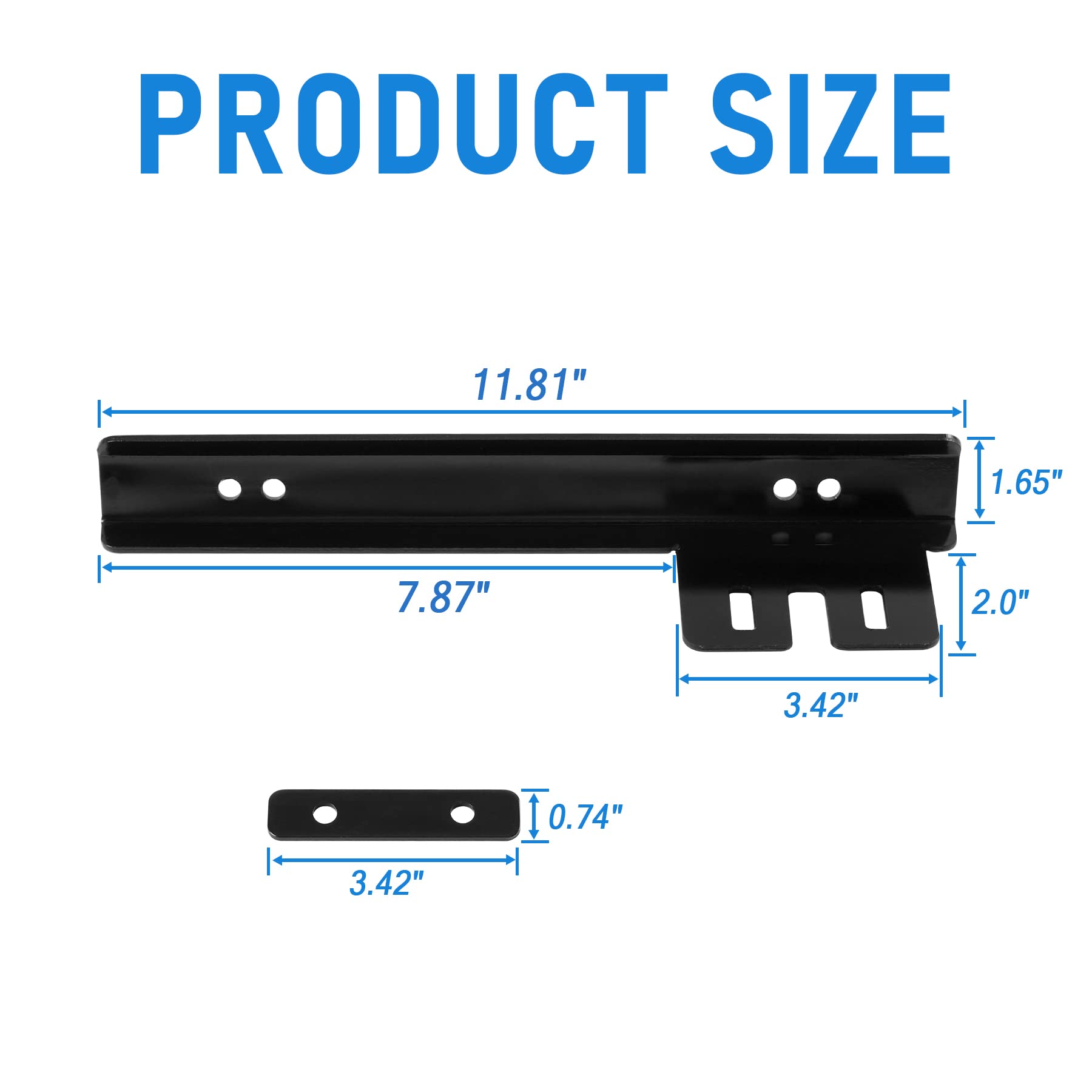 Jdmspeed Black Front Bumper License Plate Mount Bracket Relocator Holder Bar