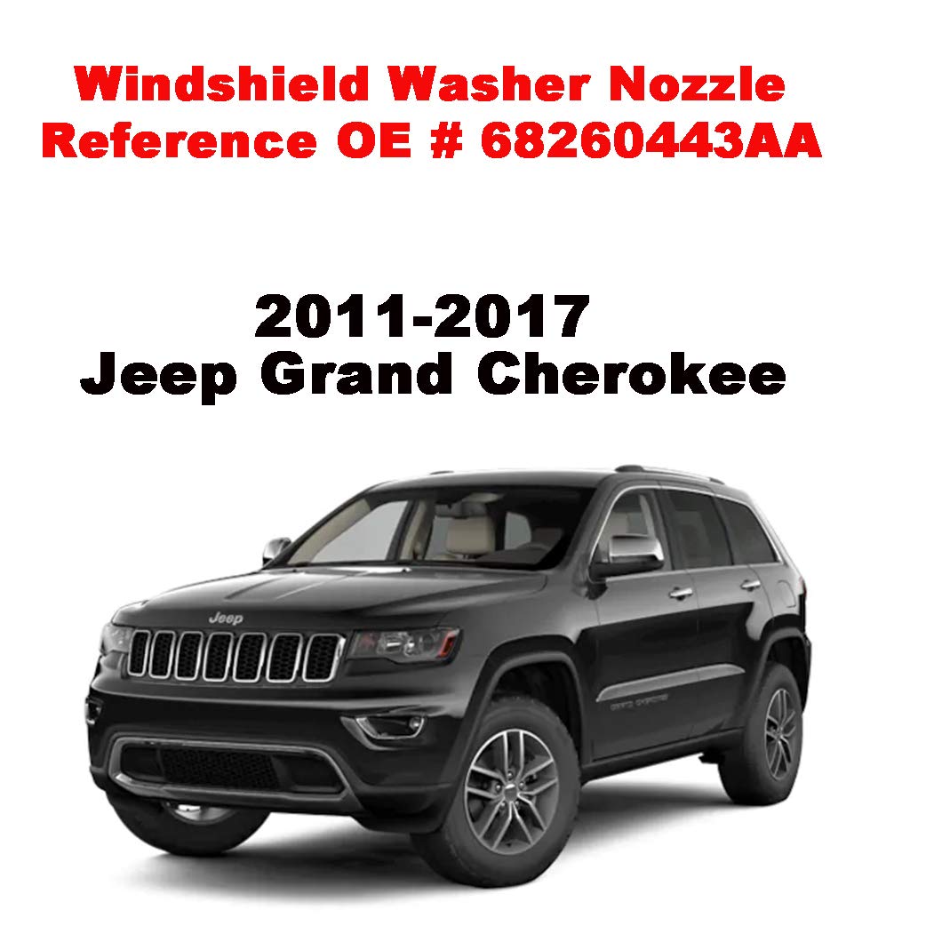 Zhparty 2 Pcs Front Windshield Washer Nozzle Wiper Spray Jet Fits Jeep Grand Cherokee 2011-2023, Fits Dodge Grand Caravan 2011-2014, Fits Dodge Durango 2011-2018 - Replace Oem# 68269108Aa, 55372143Ab