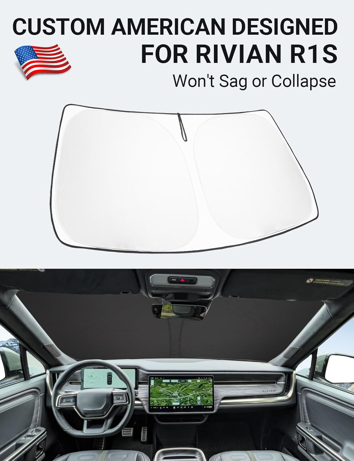 Proadsy 2025 Upgrade Windshield Sun Shade Custom Fit 2015-2023 2024 2025 Mercedes-Benz S-Class Foldable Front Sunshade Protector