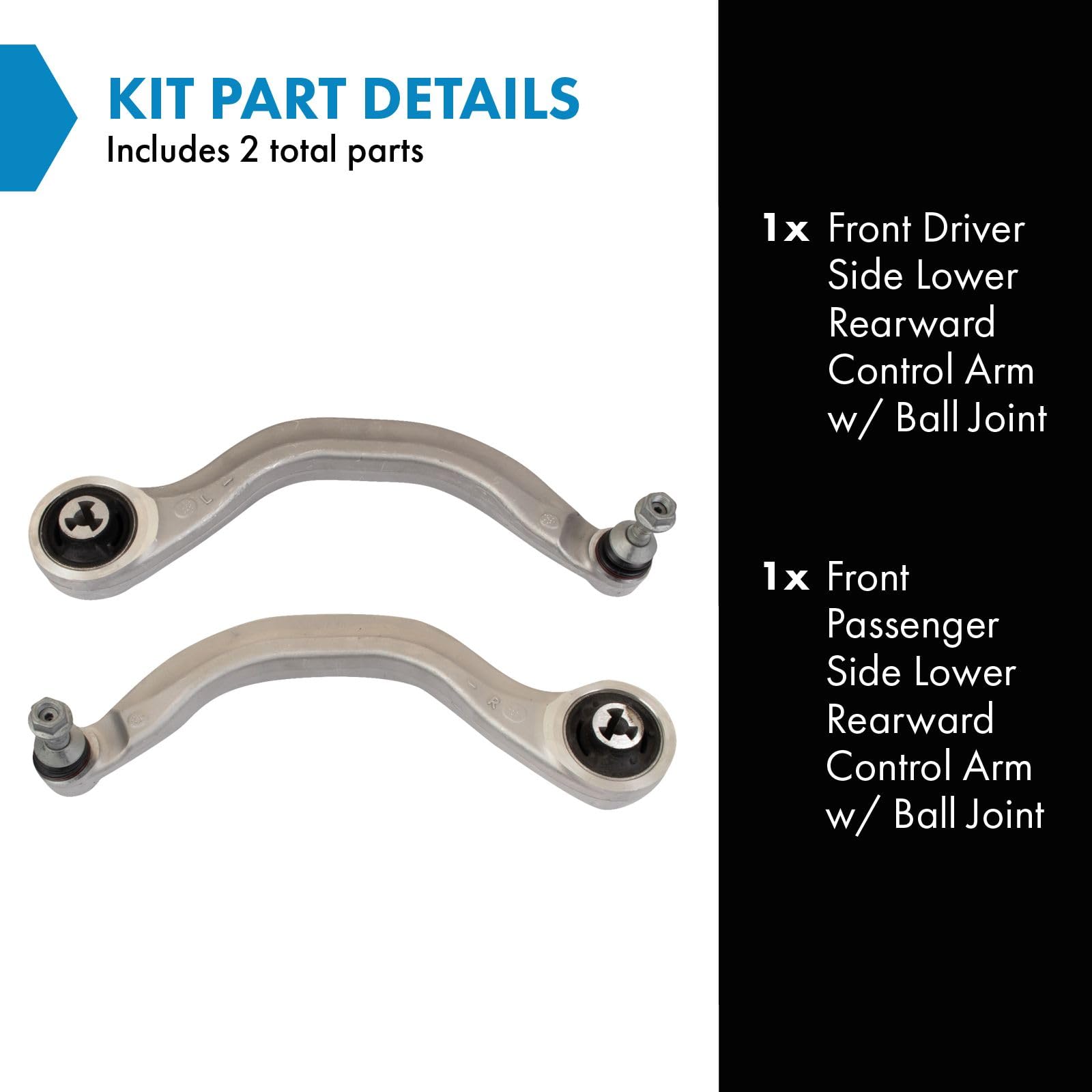 Trq Front Lower Control Arm With Ball Joint Set Compatible With 2017-2022 Tesla 3 2020-2022 Y