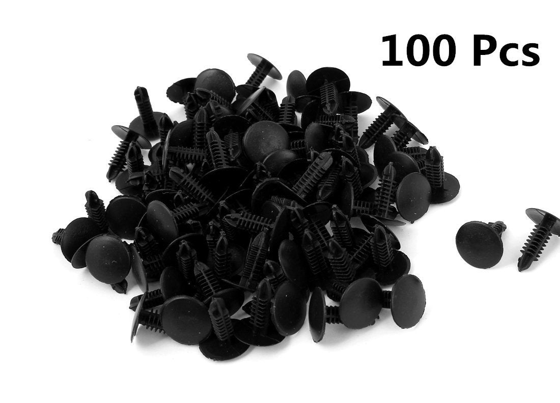Xmhf 100Pcs 4.7Mm Hole Plastic Rivets Fastener Push Clips Black For Car Auto Fender