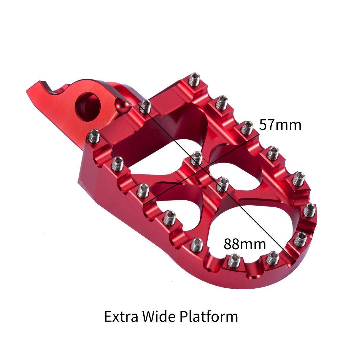 Hopider Cnc Wide Foot Pegs Mx Compatible With Cr125/250 02-07, Crf150R 07-19, Crf250R 04-19, Crf250X 04-19, Crf450R 02-19, Crf450Rx 17-19, Crf450X 05-19 Crf250L/M 12-18, Crf250Rally 17-18,Red